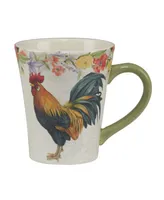 Certified International Floral Rooster Set of 4 Mug 14 oz.