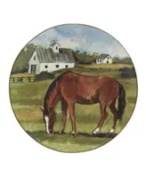 Certified International York Stables Set of 4 Dinner Plate 10.5"