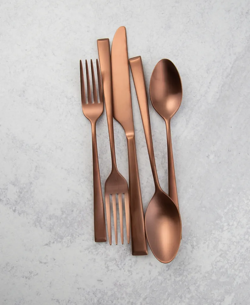 Cambridge Silversmiths Marlise Copper Satin 20 Piece 18/10 Stainless Steel Flatware Set, Service for 4