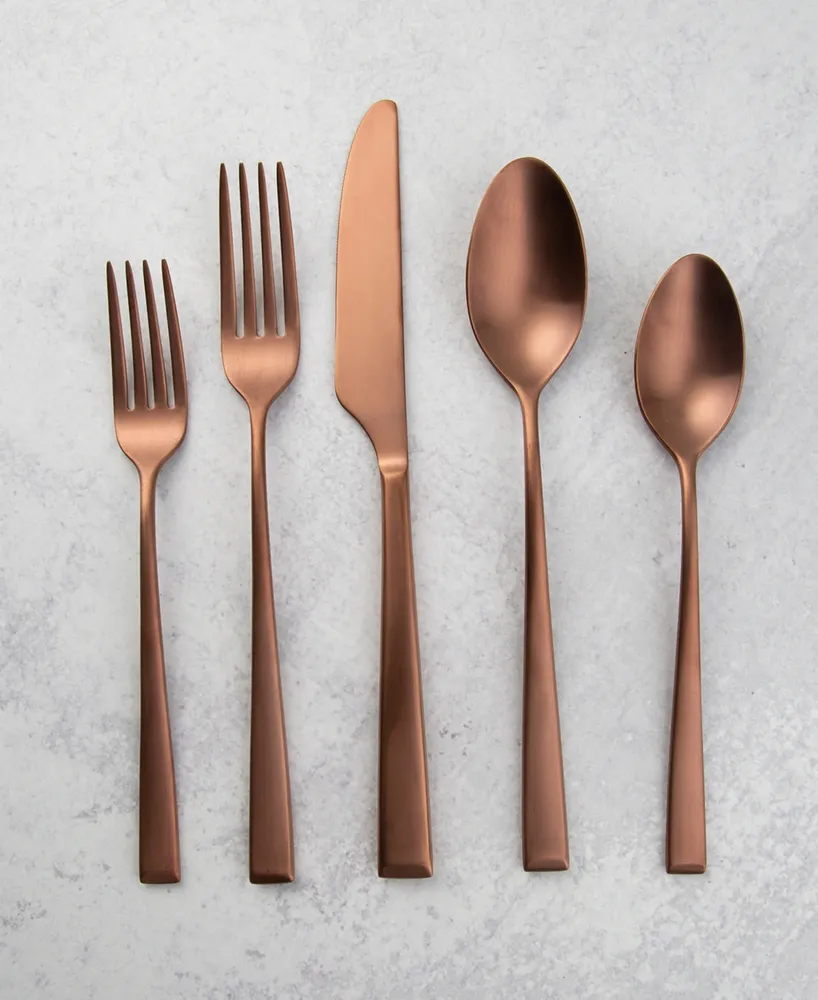 Cambridge Silversmiths Marlise Copper Satin 20 Piece 18/10 Stainless Steel Flatware Set, Service for 4