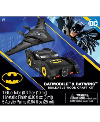Works of Ahhh... Craft Set Batman 2-pack Batmobile & Batwing Wood Craft Set