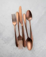 Cambridge Silversmiths Poet Copper Satin 20 Piece 18/10 Stainless Steel Flatware Set, Service for 4