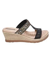 Gc Shoes Women's Alena T-Strap Wedge Sandals