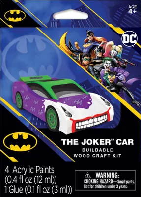 Works of Ahhh... aft Set Batman Mini Joker Car Buildable Wood Craft Set