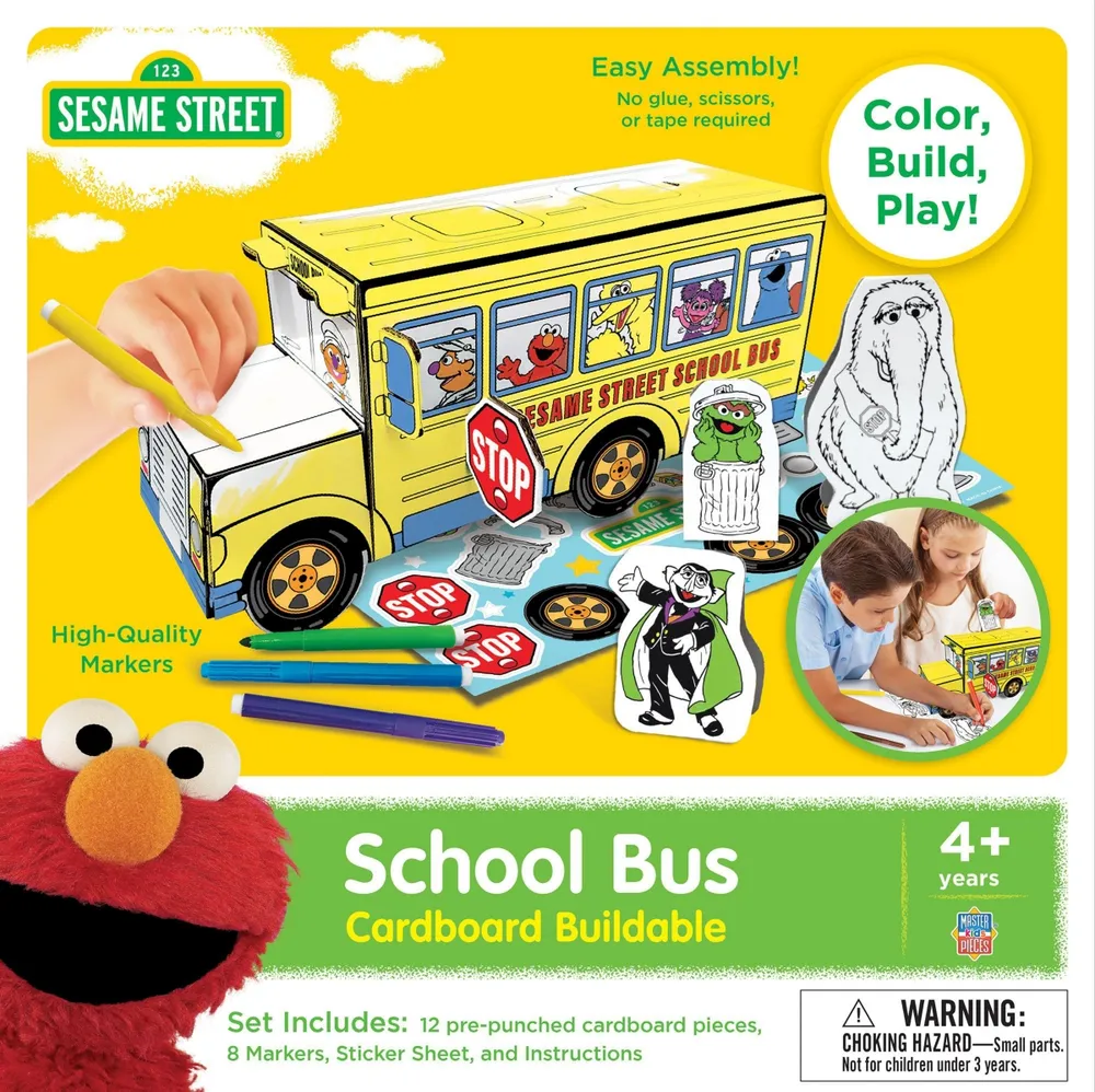 Works of Ahhh... Craft Set Sesame Street School Bus Cardboard Creation Kit