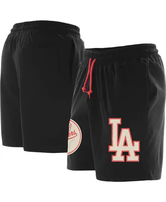 Men's New Era Black Los Angeles Dodgers Color Pack Knit Shorts