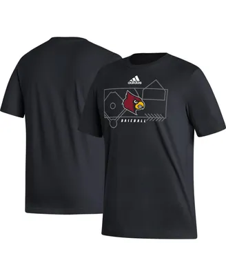 Men's adidas Black Louisville Cardinals Locker Lines Baseball Fresh T-shirt