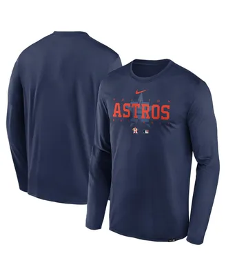 Men's Nike Navy Houston Astros Authentic Collection Team Logo Legend Performance Long Sleeve T-shirt