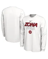 Men's Nike White Arizona Wildcats On Court Long Sleeve T-shirt