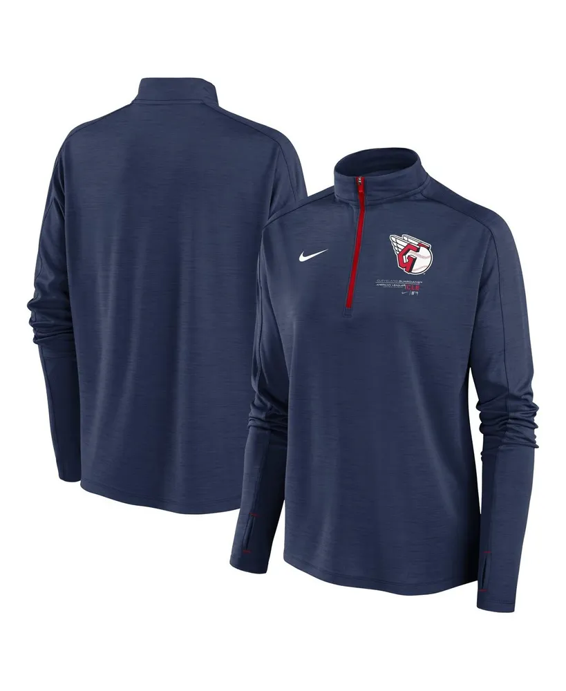 Women's Nike Navy Cleveland Guardians Pacer Quarter-Zip Top