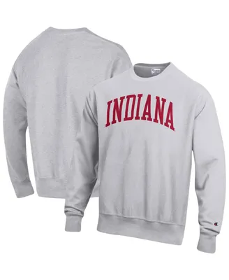 Men's Champion Heathered Gray Indiana Hoosiers Arch Reverse Weave Pullover Sweatshirt