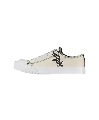 Women's Foco Cream Chicago White Sox Low Top Canvas Shoes
