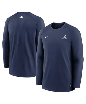 Men's Nike Navy Atlanta Braves Authentic Collection Logo Performance Long Sleeve T-shirt