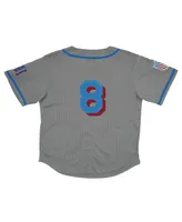 Men's Rings & Crwns #8 Gray Miami Giants Mesh Button-Down Replica Jersey