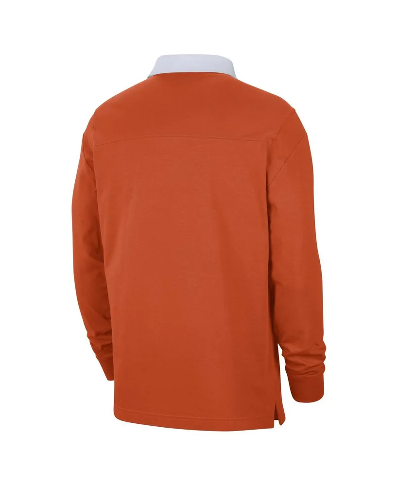 Men's Nike Orange Clemson Tigers Striped Long Sleeve Polo Shirt