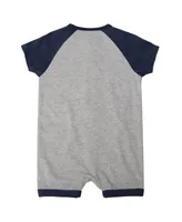 Infant Boys and Girls Heather Gray Houston Astros Extra Base Hit Raglan Full-Snap Romper