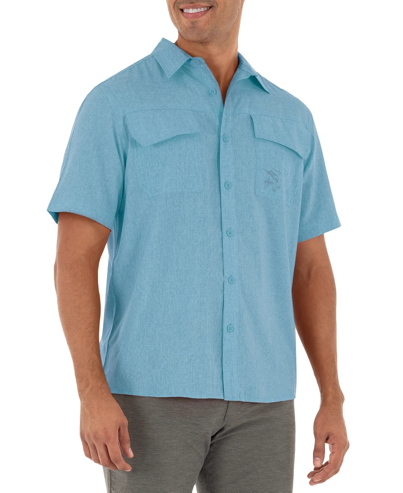 Guy Harvey Men's Short Sleeve Heathered Fishing Shirt