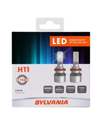 Sylvania H11 Led Powersport Headlight Bulbs for Off-Road Use or Fog Lights - 2 Pack