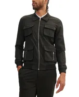 Ron Tomson Men's Modern Pinstriped Cargo Jacket