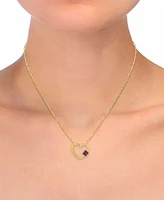 Lab-Grown Pink Sapphire Cylindrical Cluster 18" Pendant Necklace (1/3 ct. t.w.) in 14k Gold-Plated Sterling Silver