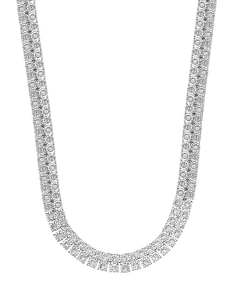 Diamond 24" Double Row Necklace (1 ct. t.w.) in Sterling Silver