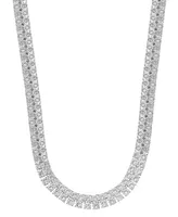 Diamond 24" Double Row Necklace (1 ct. t.w.) in Sterling Silver