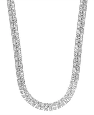 Diamond Double Row Necklace 1 Ct. T.W. In Sterling Silver Or 14k Gold Plated Silver