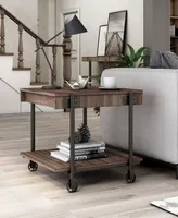 Furniture of America Luther 22" Steel Industrial End Table