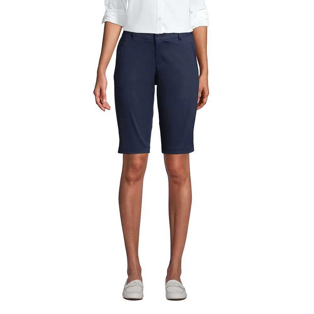 Lands' End Women's School Uniform Stretch Chino Bermuda Shorts