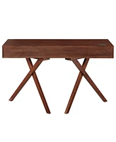 Furniture of America Myles 30" Solid Wood Computer Desk with Universal Serial Bus and Storage