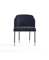 Manhattan Comfort Flor 2-Piece Metal Upholstered Dining Chair Set