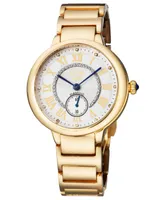 GV2 by Gevril Women's Rome Swiss Quartz Gold-Tone Stainless Steel Watch 36mm