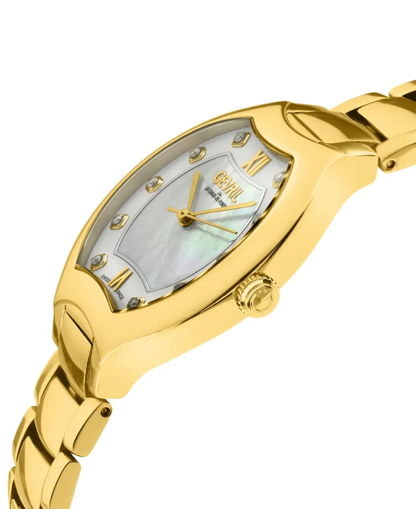 Gevril Women's Lugano Swiss Quartz Gold-Tone Stainless Steel Watch 35mm