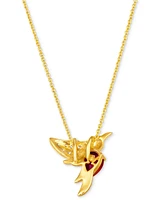 Le Vian Raspberry Rhodolite (7/8 ct. t.w.) & Nude Diamond (1/6 ct. t.w.) Hummingbird Pendant Necklace in 14k Gold, 18" + 2" extender