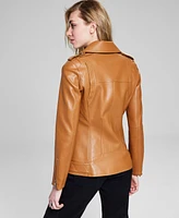 Guess Women's Oversized Faux-Leather Moto Jacket, Created for Macy's