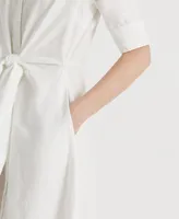 Lauren Ralph Linen Fit & Flare Shirtdress