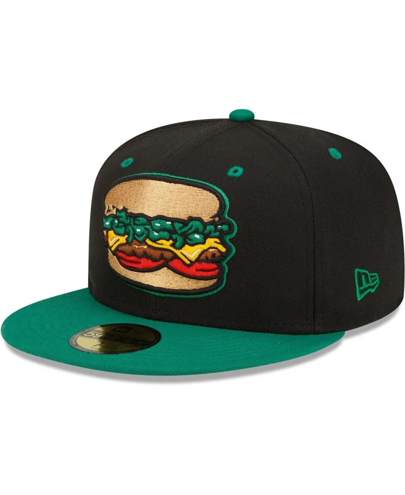 Men's New Era Black Albuquerque Isotopes Green Chile Cheeseburgers Theme Night 59FIFTY Fitted Hat