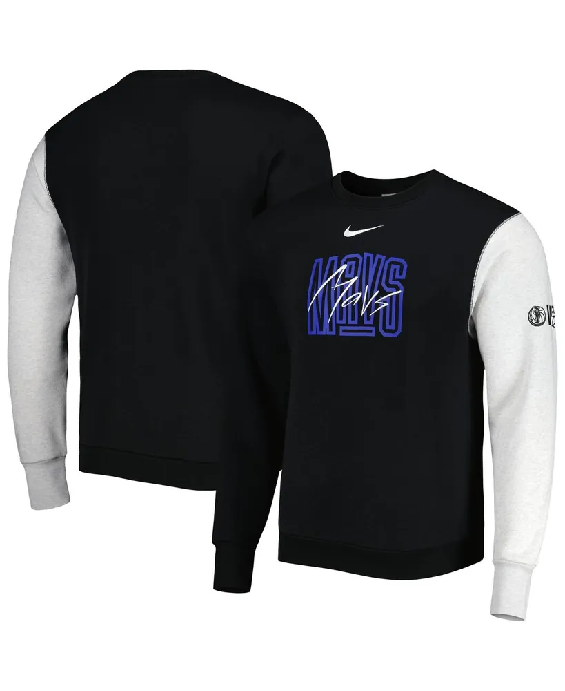 Men's Nike Black, Heather Gray Dallas Mavericks Courtside Versus Force & Flight Pullover Sweatshirt