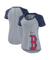 Women's Nike Heather Gray Boston Red Sox Summer Breeze Raglan Fashion T-shirt