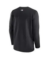 Men's Nike Black Colorado Rockies Authentic Collection Game Time Performance Half-Zip Top