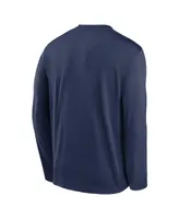 Men's Nike Navy Milwaukee Brewers Authentic Collection Team Logo Legend Performance Long Sleeve T-shirt