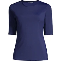 Lands' End Women's Long Elbow Sleeve Relaxed Upf 50 Rash Guard