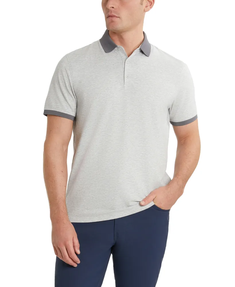 Kenneth Cole Men's Solid Button Placket Polo Shirt