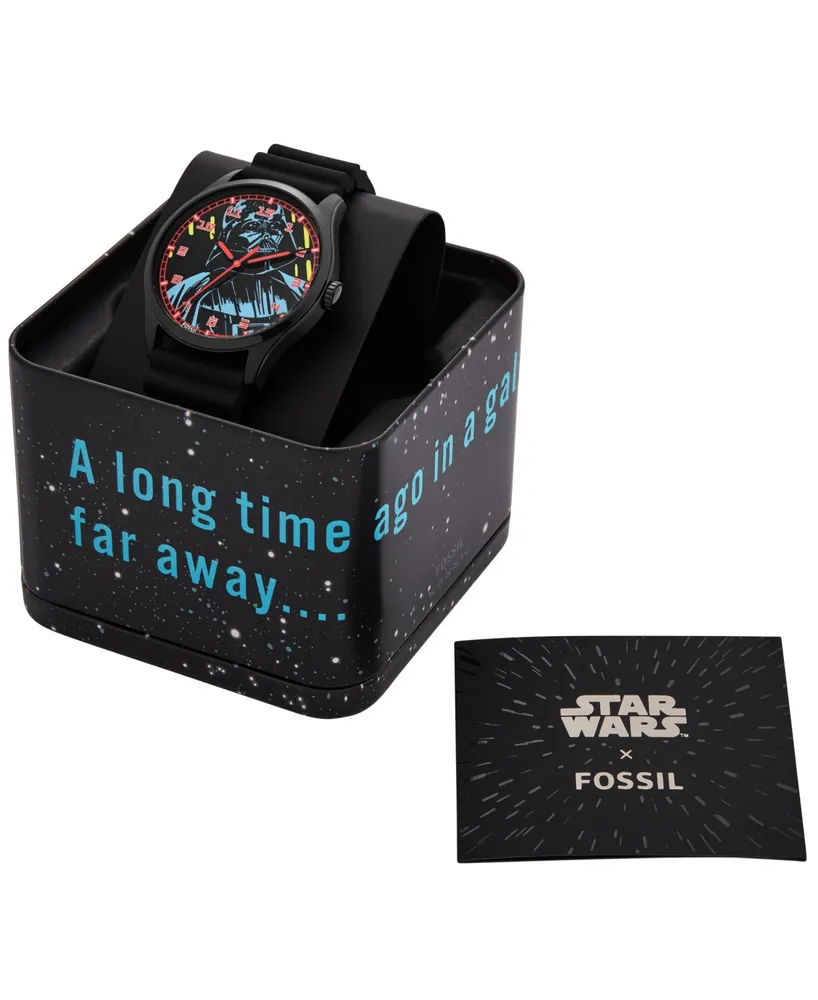 Fossil Unisex Special Edition Star Wars Darth Vader Three-Hand Black Silicone Watch, 42mm