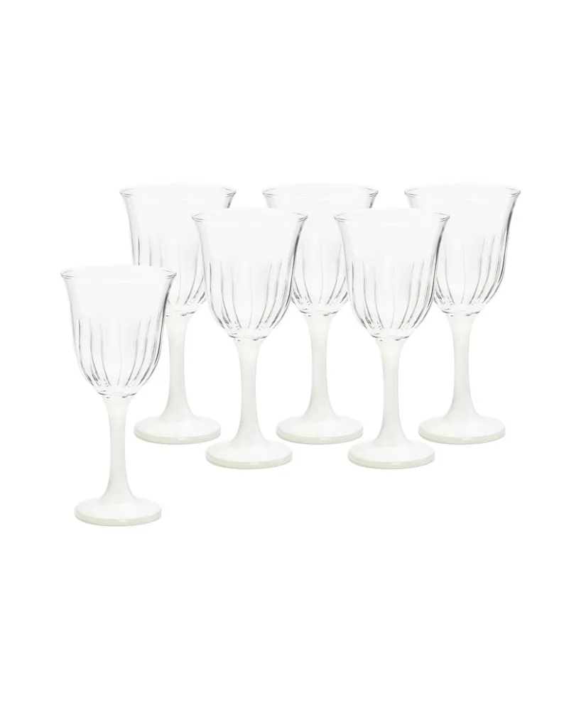 White Footed Water Glasses, Set of 6