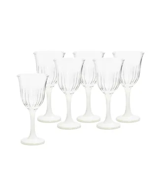 White Footed Water Glasses, Set of 6