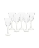 White Footed Water Glasses, Set of 6