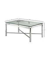 Steve Silver Nova 48" Glass and Chrome Cocktail Table