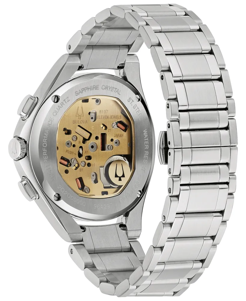 Bulova Men's Chronograph Curv Stainless Steel Bracelet Watch 44mm