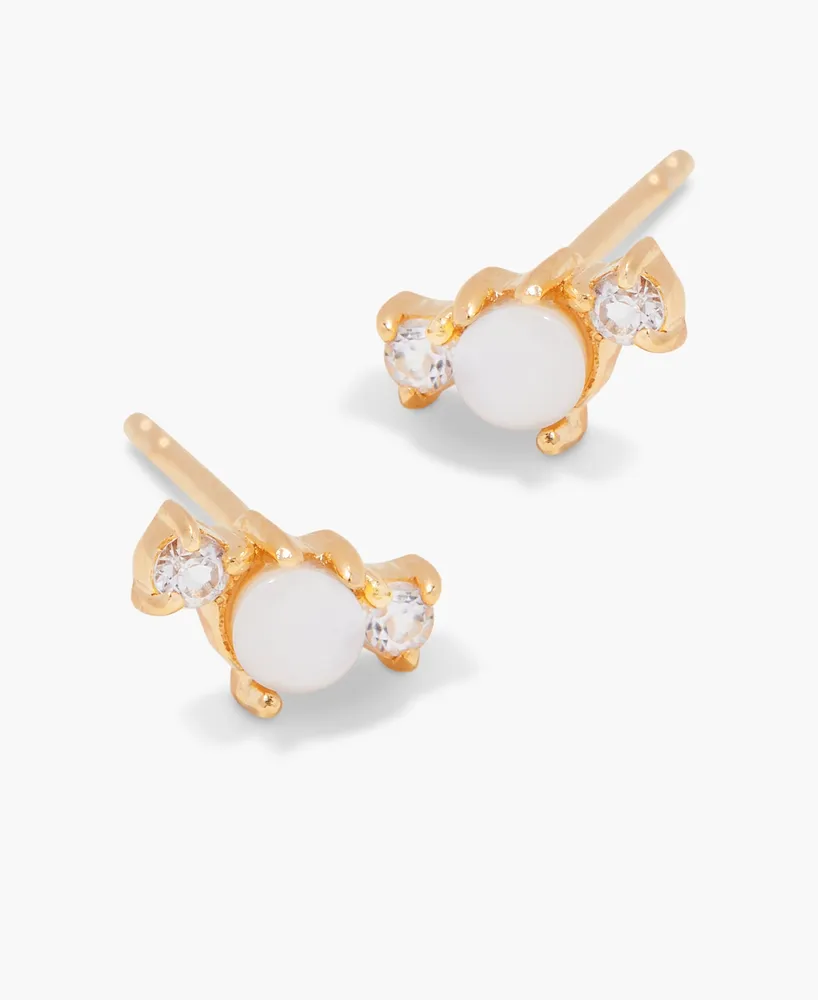 brook & york White Topaz 14K Gold-Plated Vermeil Elora Earrings